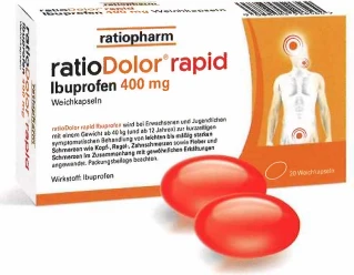 ratioDolor rapid Ibuprofen 400mg Weichkapseln, 20 Stück