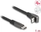 DeLOCK USB-C auf USB-C Kabel, USB 2.0, 480Mb/s, 60W USB PD, Flachbandkabel, gewinkelt, schwarz, 1m Vorschaubild