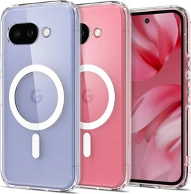 Spigen Ultra Hybrid Metal Ring (MagFit) für Google Pixel 9a Clear White