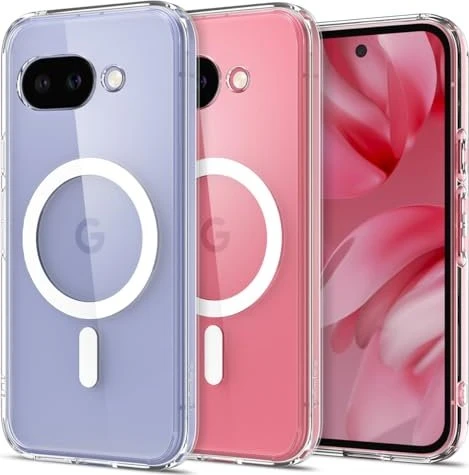 Spigen Ultra Hybrid Metal Ring (MagFit) für Google Pixel 9a Clear White