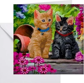 Craft Buddy Crystal Art Card Kit Cat Friends