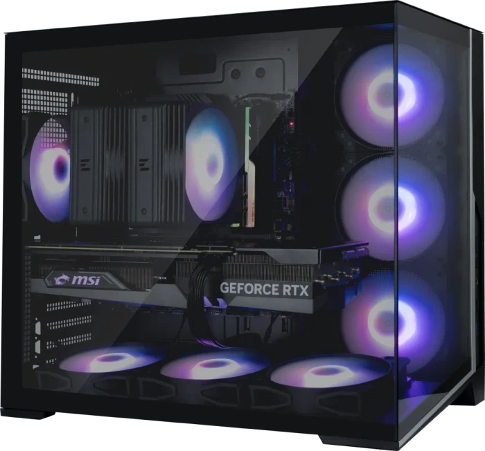 Zalman D40 Black, schwarz, Glasfenster
