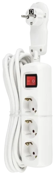 REV Ritter Mehrfach-Steckdosenleiste Smart mit Flachstecker, 3-fach, 1.4m, weiß