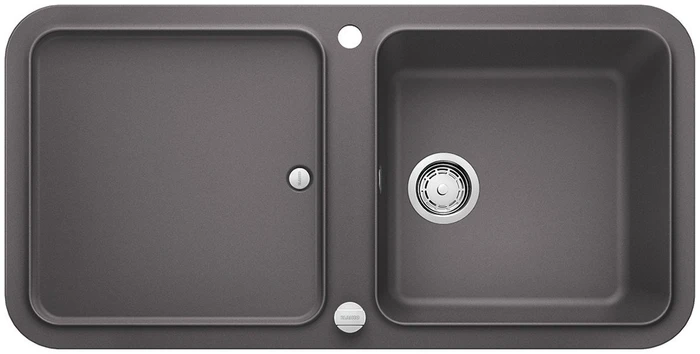 Blanco Yova XL 6 S Einbau Becken reversibel mit Ablauffernbedienung felsgrau