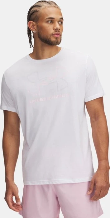 Under Armour Foundation Funktionsshirt kurzarm white/prime pink/halo gray (Herren)