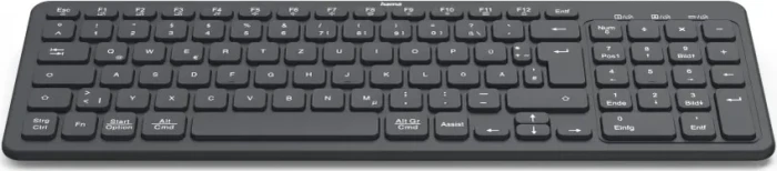 Hama WK-300 Funktastatur, schwarz, USB/Bluetooth, DE