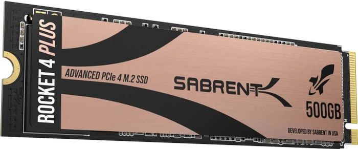 Sabrent Rocket 4 Plus 500GB, M.2 2280 / M-Key / PCIe 4.0 x4, Kühlkörper