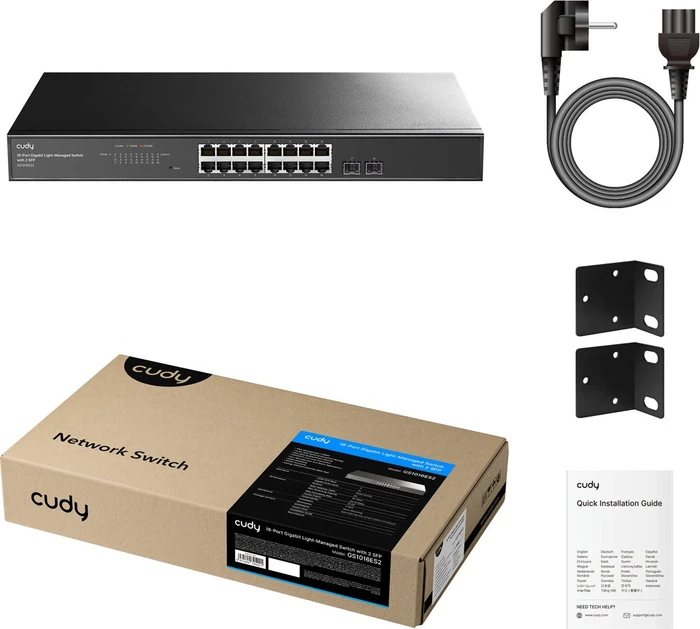 Cudy Rackmount Gigabit Smart Switch, 16x RJ-45, 2x SFP