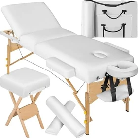 TecTake 3-Zonen Koffer-Massagetisch weiß