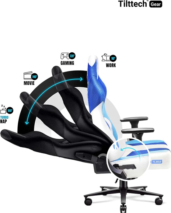 Diablo Chairs X-Player 2.0 Kids Gamingstuhl, blau/weiß