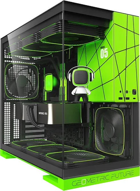 Geometric Future Model 5 Black/Green, Glasfenster