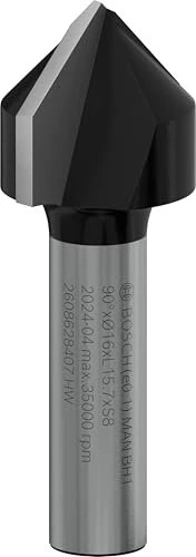 Bosch Professional HM V-Nutfräser, (D)16x16x45mm, 1 Stück