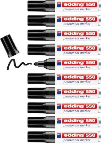 edding 550 Permanentmarker schwarz, 10er-Pack