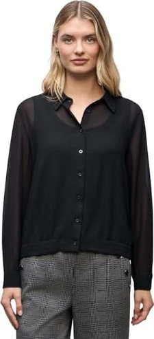 Street One Chiffon Hemd langarm schwarz (Damen)