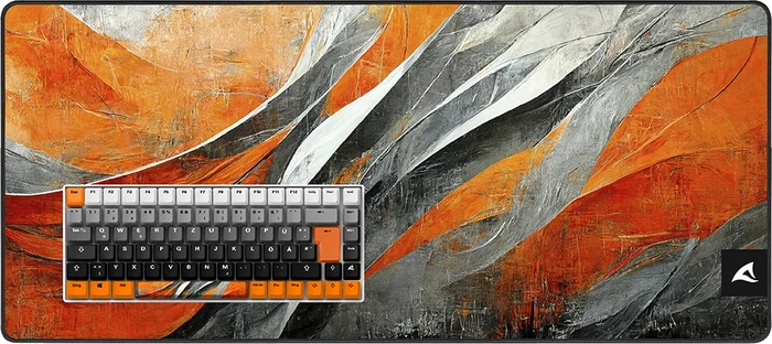 Sharkoon Skiller SGK50 S3 Design Bundle D6 - XXL Mousemat+Keycaps, Kunststoff (PBT) Double-Shot, grau/orange, 85 Tasten, ISO-DE