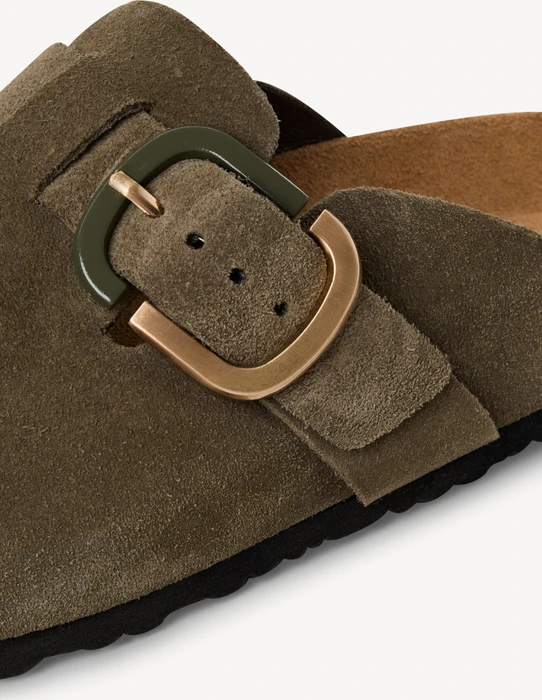 Tamaris Lederpantolette grün (Damen)