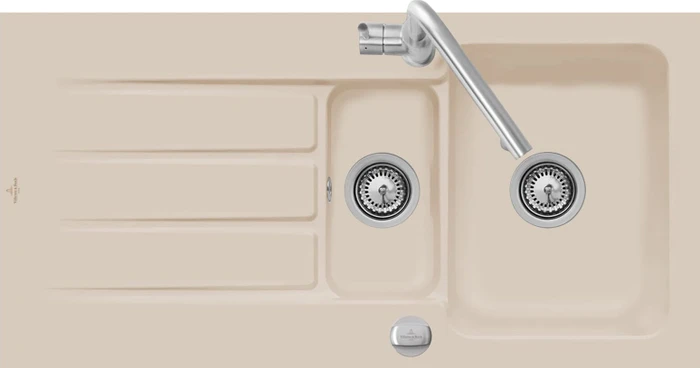 Villeroy & Boch Architectura 60 XR Einbau Becken reversibel mit Ablauffernbedienung almond