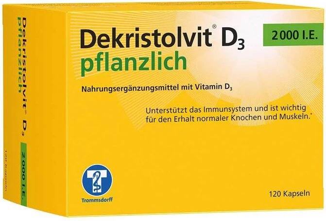 Dekristolvit D3 2000 I.E. pflanzlich Kapseln, 120 Stück