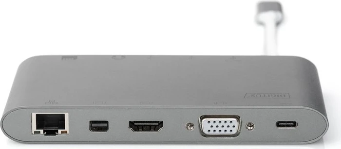 Digitus Universal Docking Station grau, Multiport, USB-Hub, Dual-Slot-Cardreader, USB-C 3.0 [Stecker]