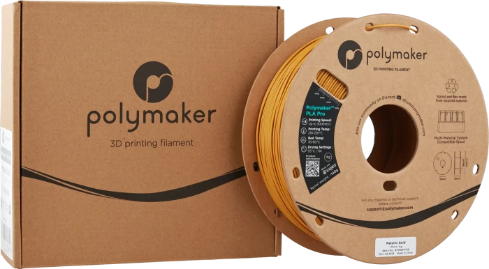Polymaker PLA, Metallic Gold, Spule, 1.75mm, 1.00kg