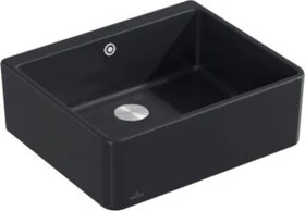 Villeroy & Boch Spülstein Becken mittig mit Ablauffernbedienung pure black