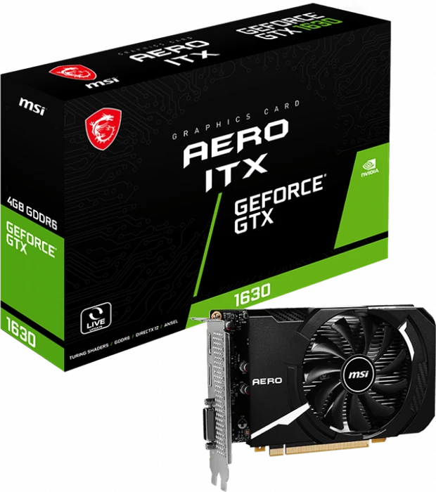 MSI GeForce GTX 1630 Aero ITX, 4GB GDDR6, DVI, HDMI, DP