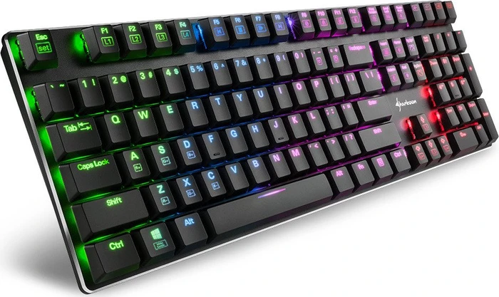 Sharkoon PureWriter RGB, Kailh Choc LOW PROFILE BLUE, USB, US