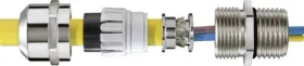 Wiska EMSKV-L 16 EMV-Z EMV-Kabelverschraubung, Messing vernickelt mit langem Anschlussgewinde, M16