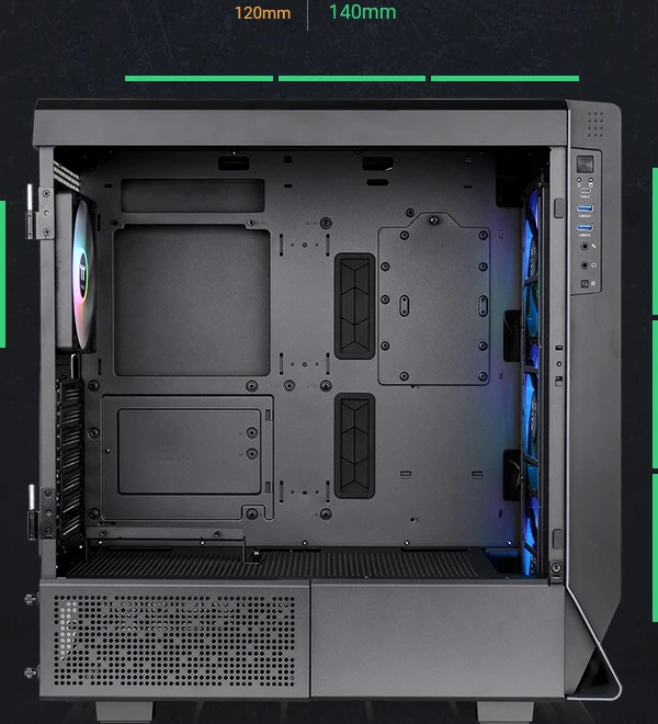 Thermaltake Ceres 500 TG ARGB, schwarz, Glasfenster