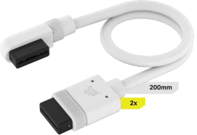 Corsair iCUE LINK Verlängerung, gewinkelt, 20cm, weiß, 2er-Pack