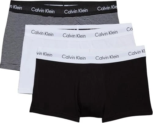 Calvin Klein Low Rise Trunk 3er Boxer Briefs white/b&w stripe/black (Herren)