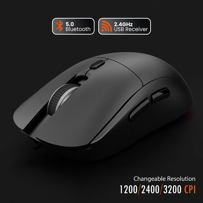 Media-Tech MT1124 2-in-1 Silent & Recharge Wireless Mouse, schwarz, USB/Bluetooth