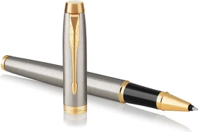 Parker IM Tintenroller (Mine) brushed metal/gold trim, Geschenkbox