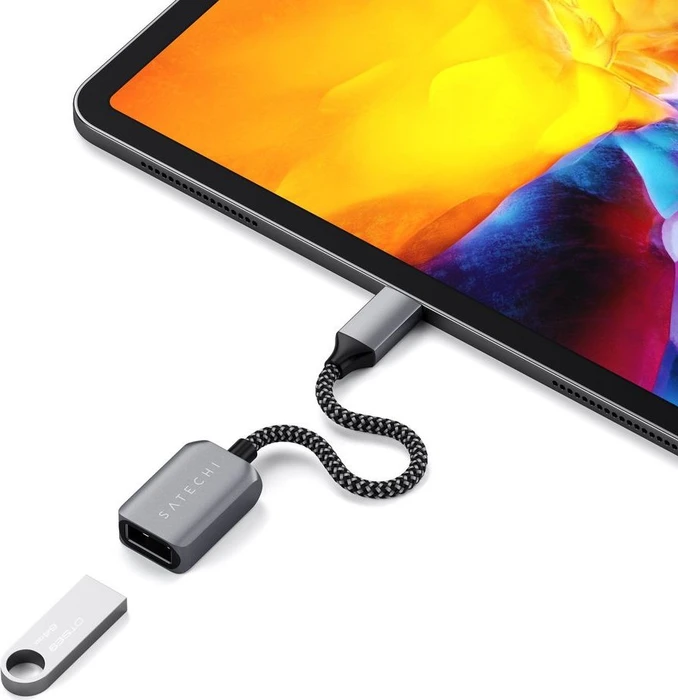 Satechi USB-A 3.0 [Buchse] auf USB-C 3.0 [Stecker] Adapterkabel, space gray