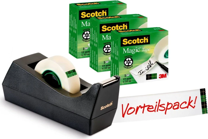 3M Scotch C38 Klebeband-Abroller, schwarz, 33m x 1.9cm