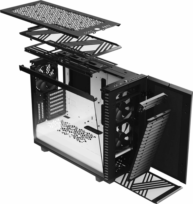 Fractal Design Define 7 Black/White TG Clear Tint, Glasfenster, schallgedämmt