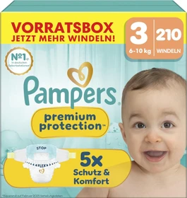 Pampers Premium Protection Gr.3 Einwegwindel, 6-10kg, 210 Stück