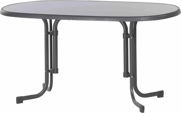 Sieger Boulevard mecalit-Pro Klapptisch 140x90cm eisengrau/schieferdekor anthrazit