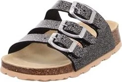 Superfit Fussbettpantoffel schwarz/silber (Junior)
