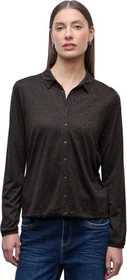 Street One Leo-Shirt mit Hemdkragen Hemd langarm darkest brown (Damen)