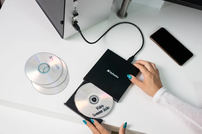 Verbatim Externer CD/DVD-Brenner, SlimLine, USB-C 3.0