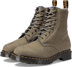Dr. Martens 1460 Serena Faux Fur Lined Nubuck Lace Up Boots nickel grey (Damen)