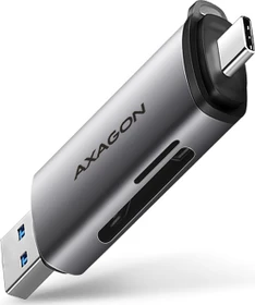 Axagon Dual-Slot-Cardreader, USB-C 3.0/USB-A 3.0 [Stecker] (CRE-SAC)