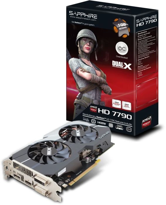 Sapphire Radeon HD 7790 Dual-X OC, 1GB GDDR5, 2x DVI, HDMI, DP, lite retail