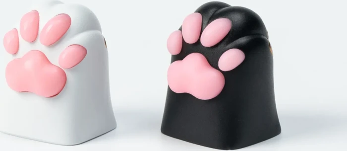 Keychron Kitty Paw Alu Alloy Artisan Keycap, Aluminium, Silikon, weiß/gold/rosa, 1 Taste