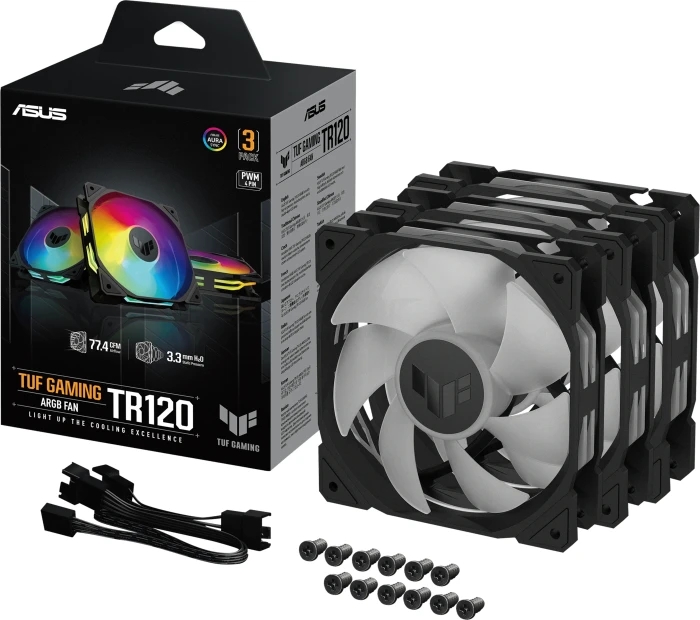 ASUS TUF Gaming TR120 ARGB schwarz, 120mm, 3er-Pack