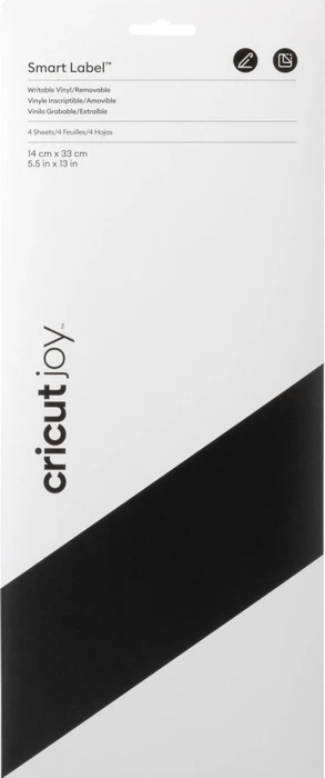 Cricut Joy Smart Writable Vinylfolie ablösbar schwarz, 13.9x33cm, 4 Stück