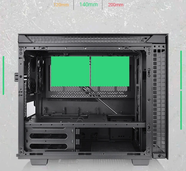 Thermaltake Divider 200 TG, schwarz, Glasfenster