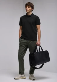 Street One Piquée mit Logo Poloshirt kurzarm schwarz (Herren)