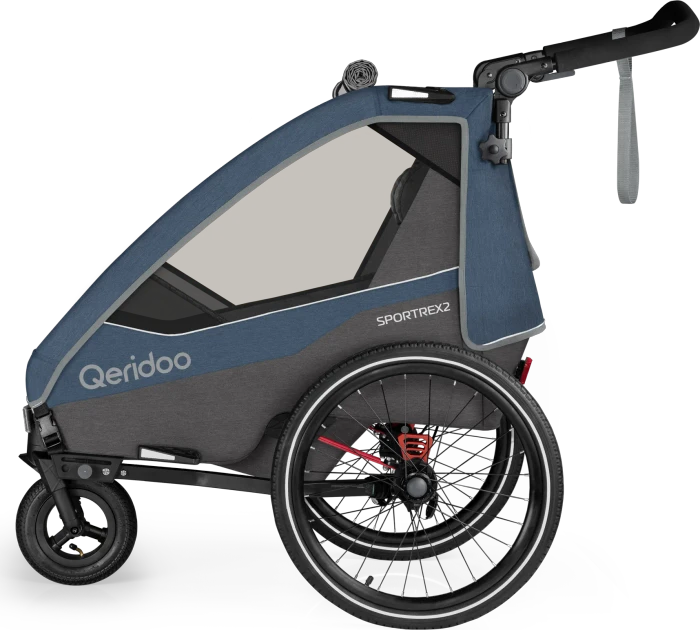 Qeridoo Sportrex 2 Fahrradanhänger jeans blue (Modell 2023)